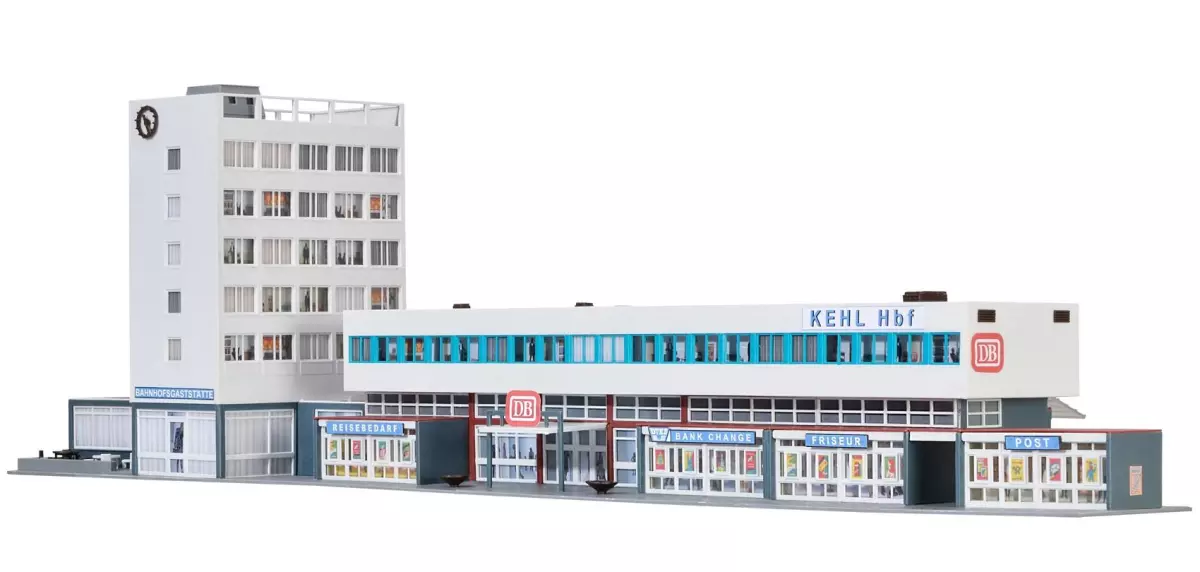 Stazione "Kehl" con illuminazione interna a terra KIBRI 39514 - HO 1/87