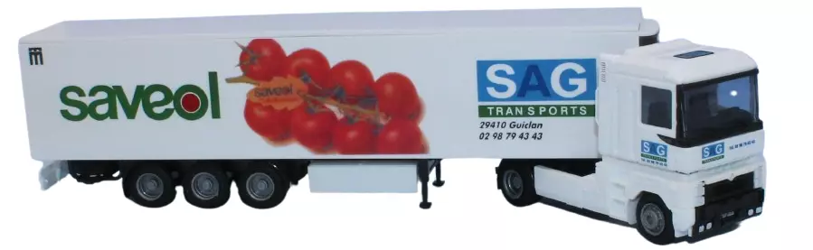 Renault Magnum / SAG Saveol semirimorchio refrigerato - Awm 54501 - HO 1/87