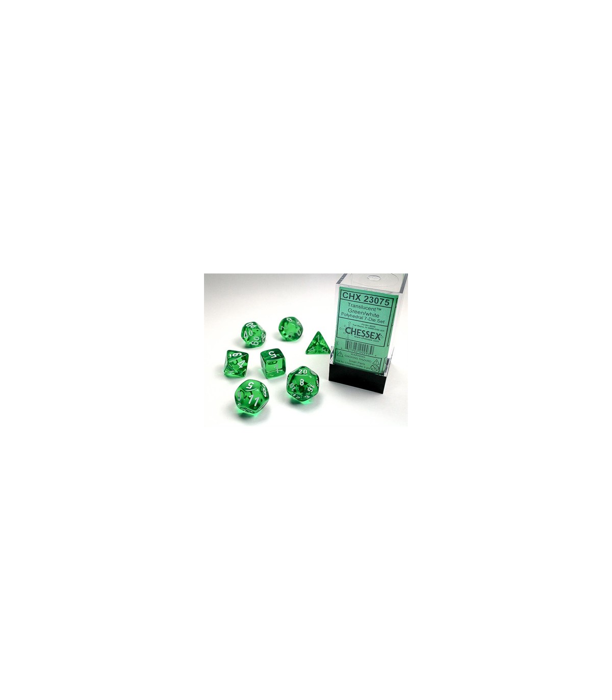 Chessex Set Dadi Translucent Green White Chx23075