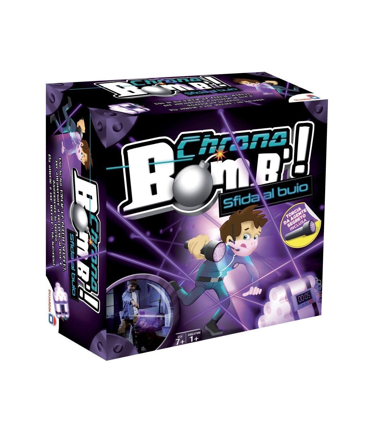 Chrono Bomb Sfida al Buio - Gioco Avventura Notturna per Famiglie, Età 7+, Con Torcia e Meccanismo di Automatismo