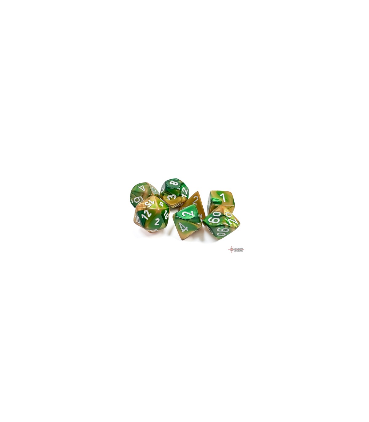 Chx26425 - Chessex Set Dadi Gold-green
