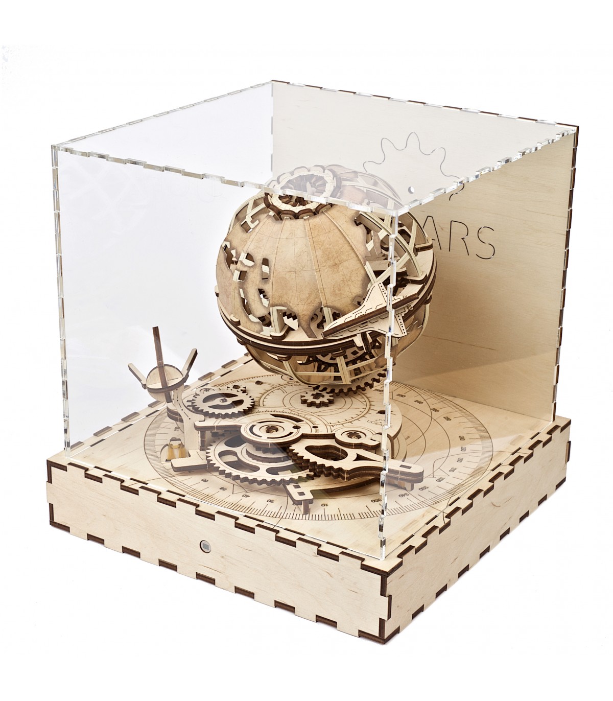 Cubo da Esposizione - Globo Ugears con meccanismo di movimento automatico integrato