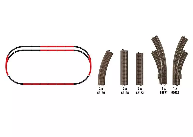 Trix 62903 Set di binari C3 grandi - HO: 1/87 - Codice 83 - Binario C