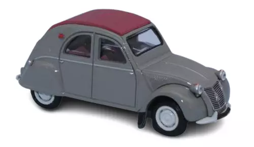 1958 Citroën 2cv AZLP, grigio, capote chiusa granata SAI 6002 - HO 1/87