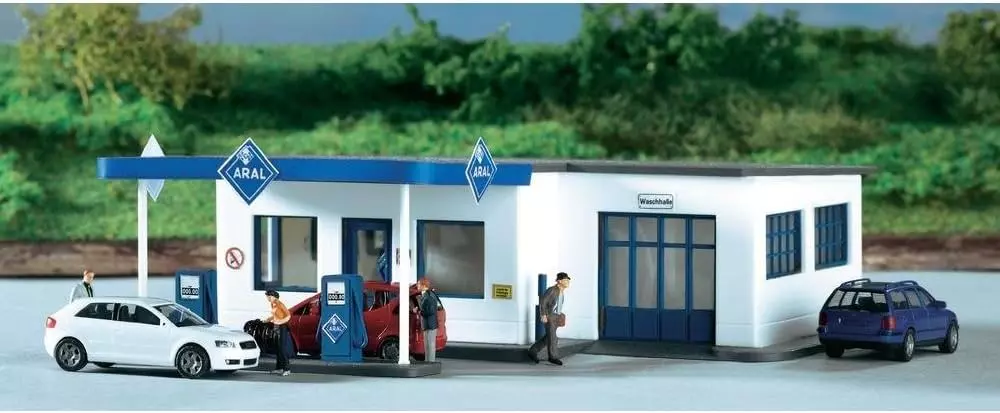 Station Service / Lavage "Aral" - PIKO 61827 - HO 1/87 - 150 x 146 x 47 mm