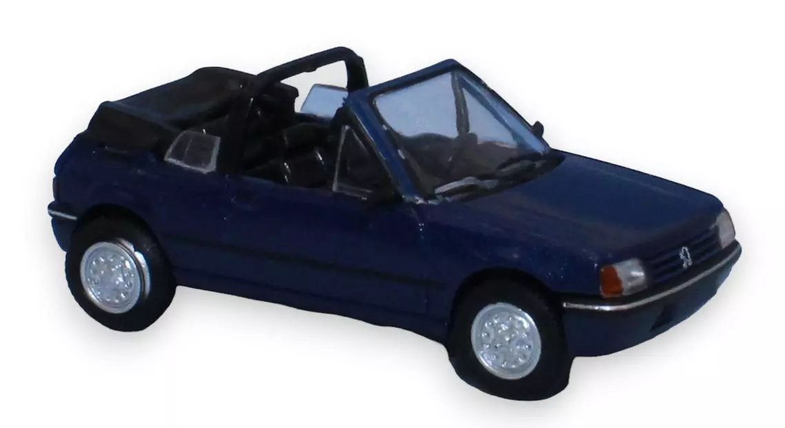 Peugeot 205 cabriolet - SAI 6321 - HO : 1/87 - bleu blizzard
