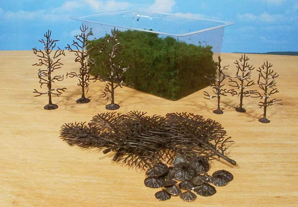 15 alberi + grande gregge - Verde - HEKI 1972 - Scala HO / TT / N / Z - Da 60 a 120 mm