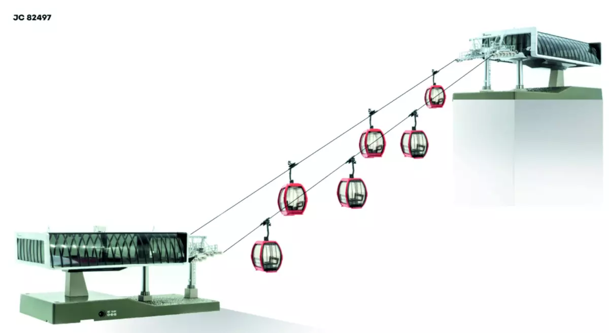 Set di 2 stazioni di funivia Jägerndorfer JC82497 - HO 1/87 - 10 m di cavi