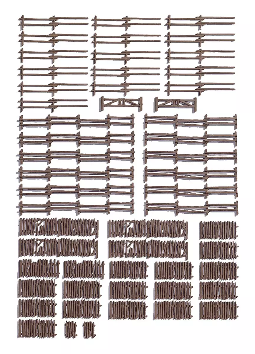 53 Staccionate agricole in legno Noch 13095 - HO 1/87 - lunghezza 2900 mm