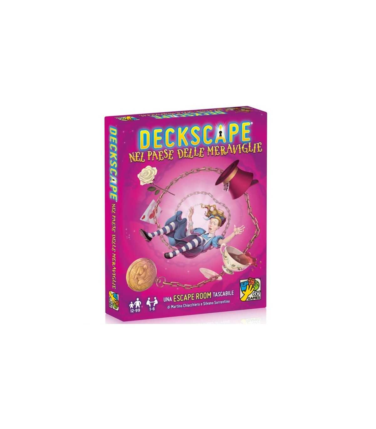 Deckscape - Nel Paese delle Meraviglie: Gioco di Fuga Cooperativo per 1-6 Giocatori, 60 Minuti di Avventura e Deduzione