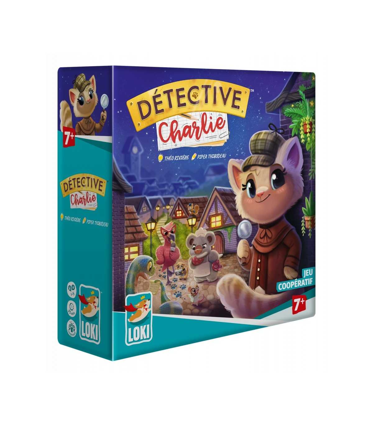 Detective Charlie - Gioco di Deduzione Cooperativo per Famiglie, 1-5 Giocatori, Età 7, Avventura a Mysterville in 25 Minuti