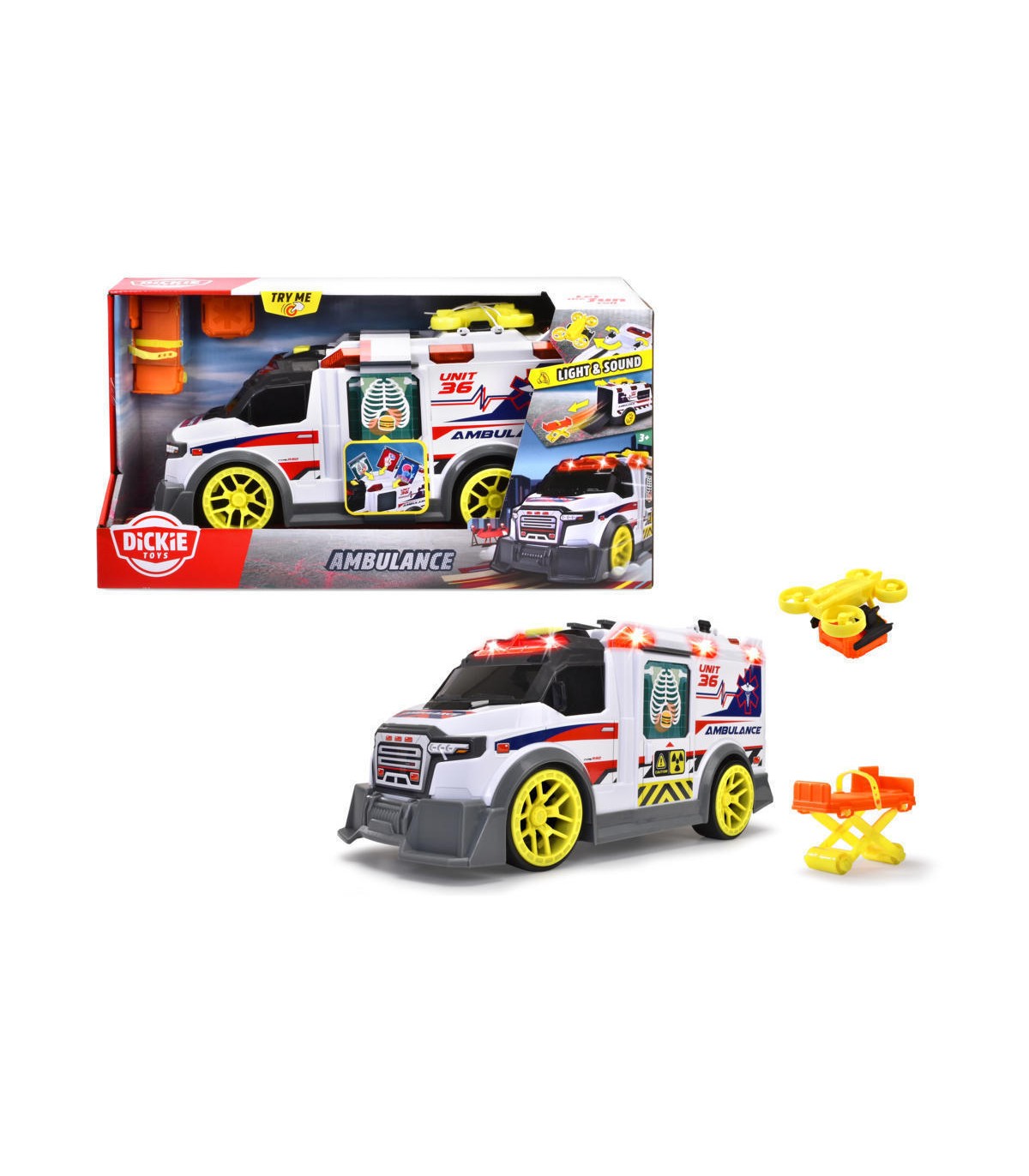 Dickie - Ambulanza 36 cm Luci e Suoni