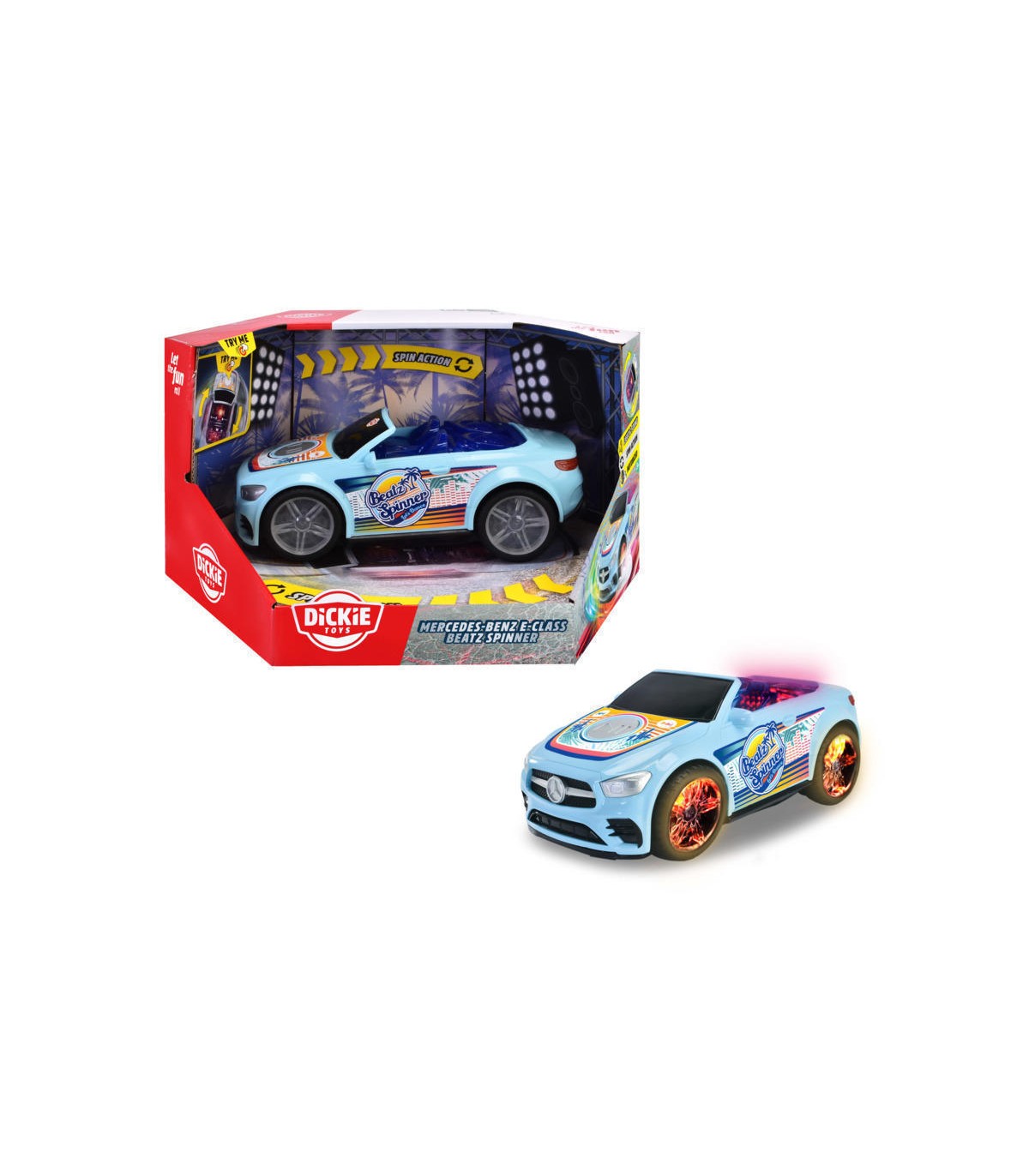 Dickie - Mercedes-Benz Classe E 23,5 cm Motorizzato Funzione Spinning, Luci e Suoni