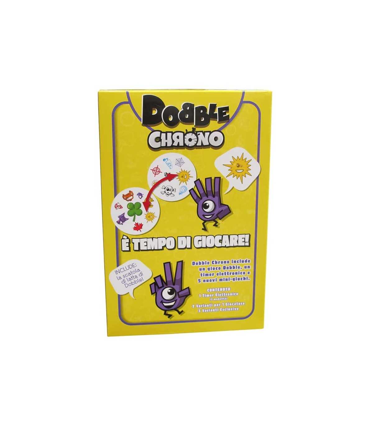 Dobble - Chrono: Gioco di carte veloce per 1-8 giocatori, sfida i riflessi con timer elettronico, dai 6 anni, 20 min di divertim