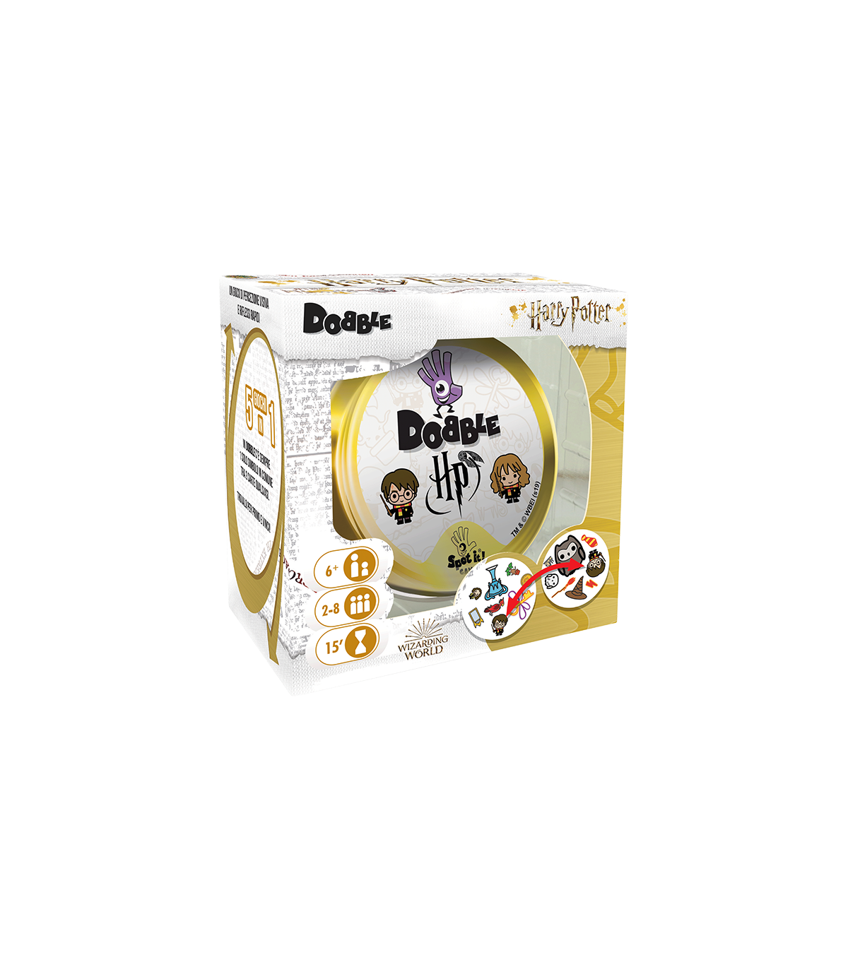 Dobble Harry Potter - Gioco di carte magico per famiglie, 2-8 giocatori, età 6+, divertimento in 10 min!