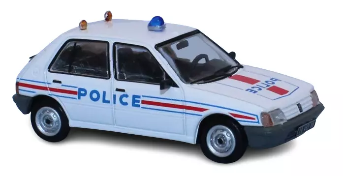 Voiture Peugeot 205 GE - REE MODELS CB155 - HO 1/87 - Blanc "POLICE"