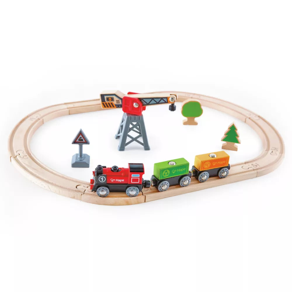 Pista con Locomotiva a Batteria e Gru Hape