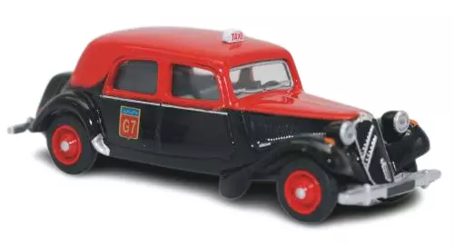 Auto TAXI G7 Citroën Traction 11B 1952 rosso e nero - Sai 6111 - HO 1/87