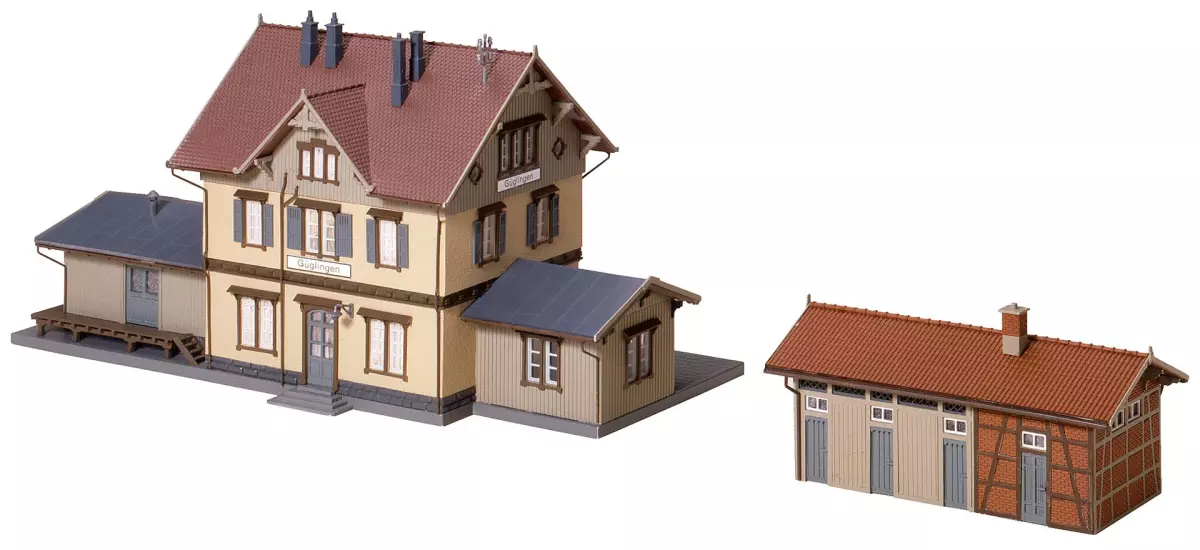 Stazione ferroviaria di Güglingen - FALLER 110107 - HO 1/87 - EP I - 308 x 140 x 142 mm / 151 x 77 x 75 mm