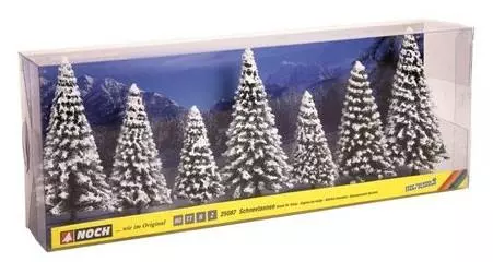 Set di 7 alberi di Natale innevati