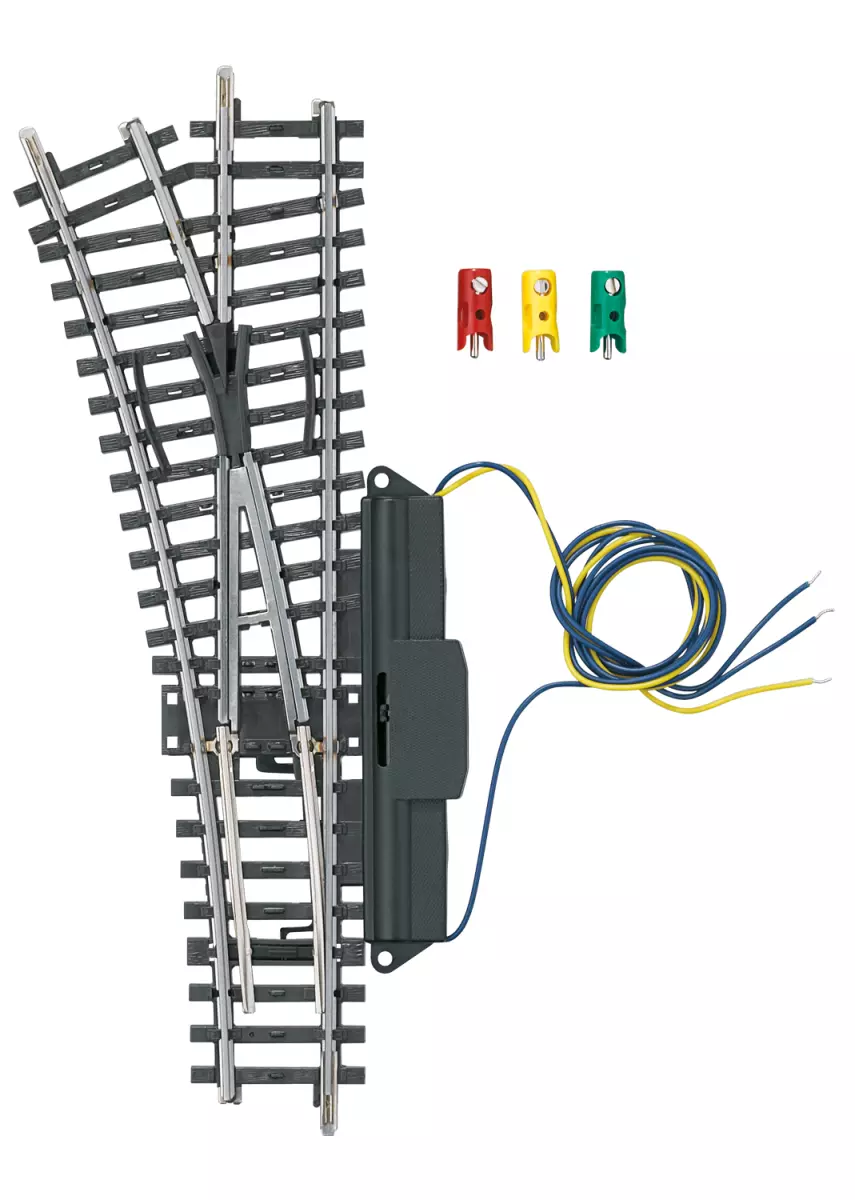 Interruttore elettrico di sinistra non zavorrato - MARKLIN 2262 - HO 1/87 - Codice 83 - Binario K - 3R - Lunghezza 168,9 mm