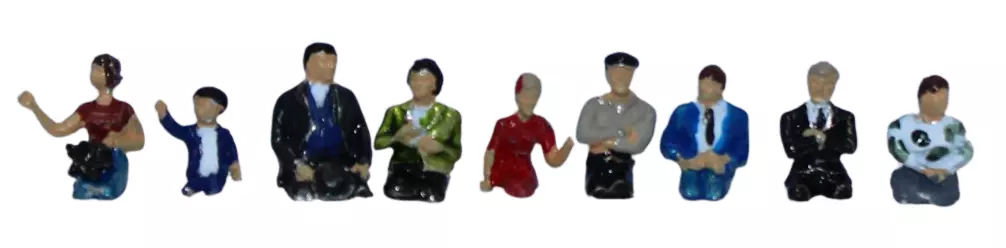 Lotto di 9 passeggeri donna, uomo e bambino SAI 392 - HO : 1/87