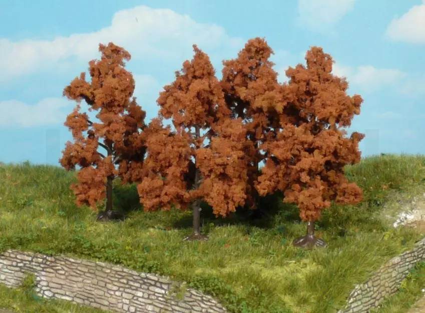 4 alberi da frutto autunnali - Rosso scuro - HEKI 1169 - Scala TT / N - 80 mm