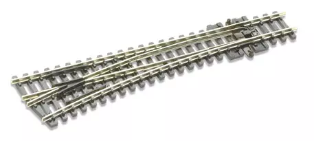 Aiguillage gauche sans coeur polarisé longueur 123.7mm rayon 457mm angle 12° code 80