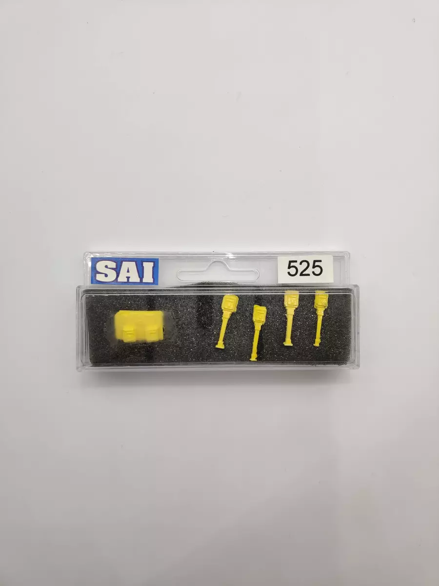 Set di cassette postali gialle da parete - HO 1/87