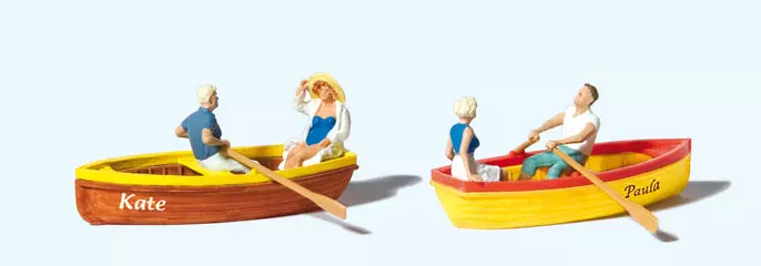 Set di 4 figure su due imbarcazioni Preiser 10686 - HO : 1/87