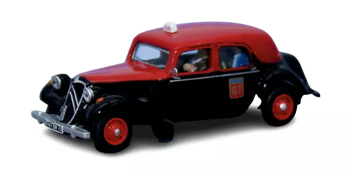 Véhicule TAXI G7 Citroën Traction 11B 1952, 3 caratteri, SAI 1603 HO 1/87
