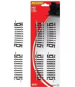 Lot 2 rails droits 76.2 mm & 2 rails courbe 10°/457.2 mm Méhano F234 | HO - Code 100