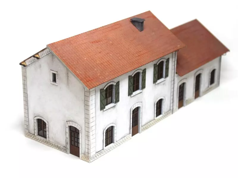 Stazione PLM con estensione Modello ferroviario in legno 101001 - HO 1/87 - SNCF - 332 pezzi