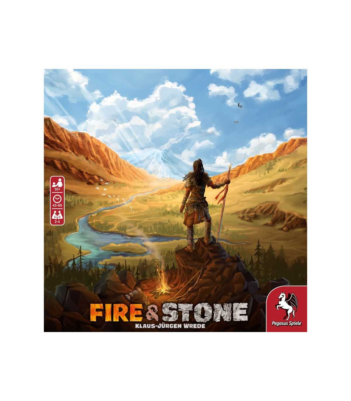 Fire & Stone - Gioco da Tavolo di Piazzamento Lavoratori per 2-4 Giocatori, Esplora e Costruisci nella Preistoria!