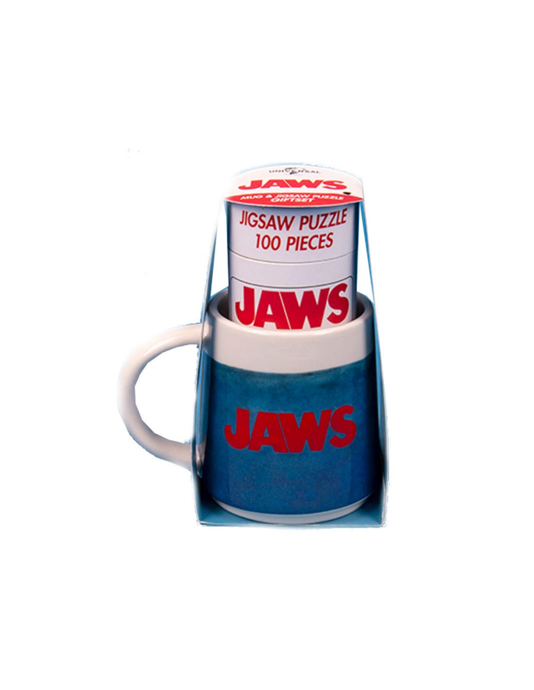 FIZZ CREATIONS JAWS LO SQUALO GIFT SET MUG TAZZA + MINI PUZZLE 100 PCS NEW!