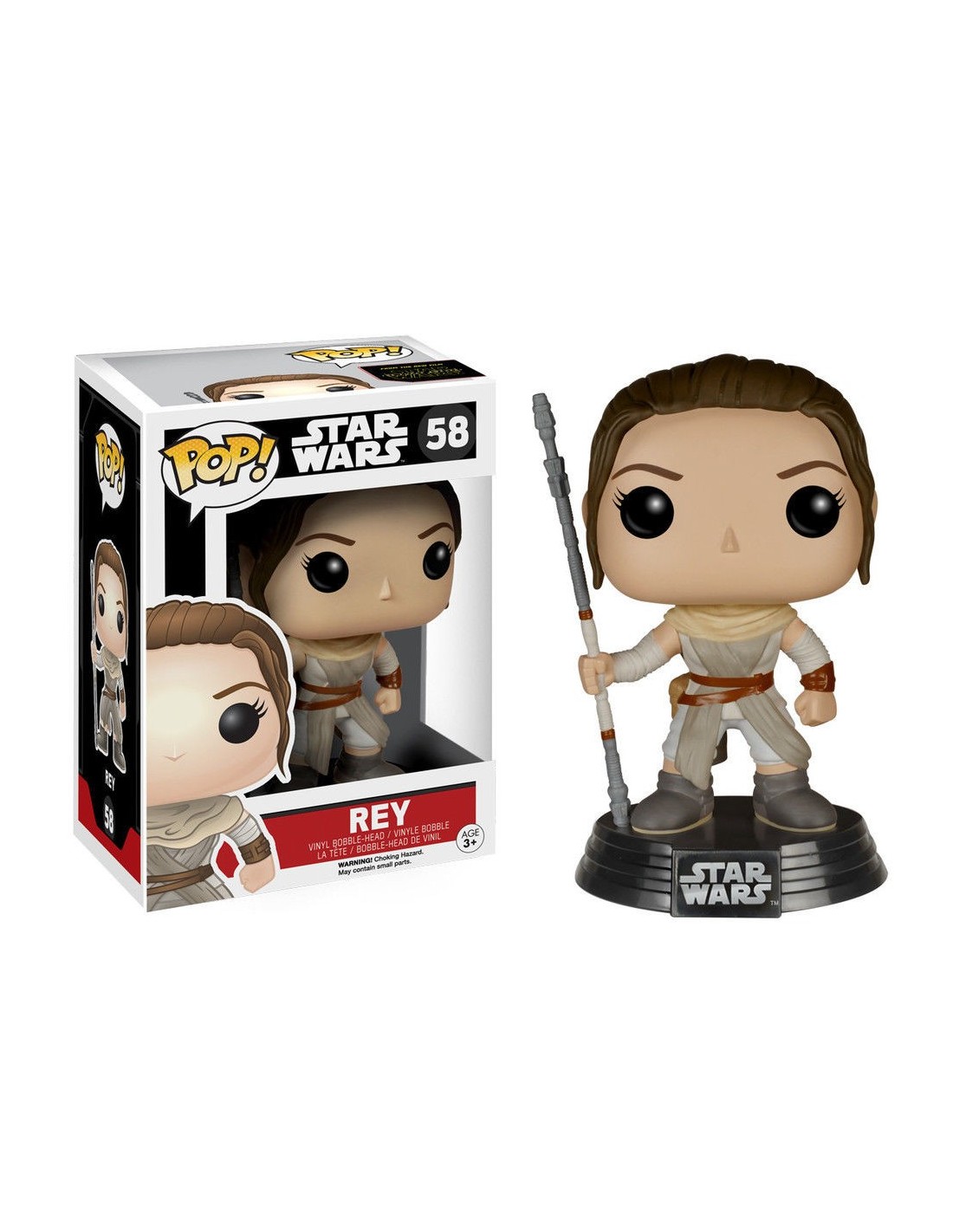 FUNKO BOBBLE HEAD POP CULTURE STAR WARS 7 FORCE AWAKENS REY FIGURE NEW!