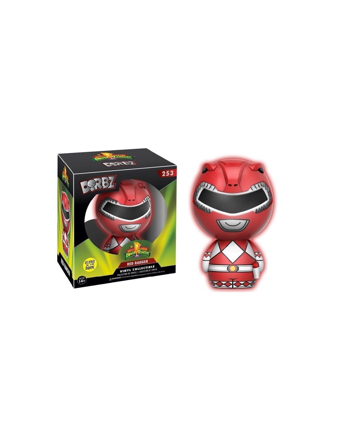 FUNKO VINYL SUGAR DORBZ DESIGN TOYS POWER RANGERS RED GLOWS FIGURE NEW!