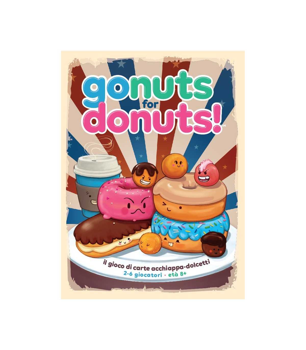 Go Nuts for Donuts - Gioco di Carte Strategico per Famiglie, 2-6 Giocatori, Divertimento Dolce in 20 Minuti!