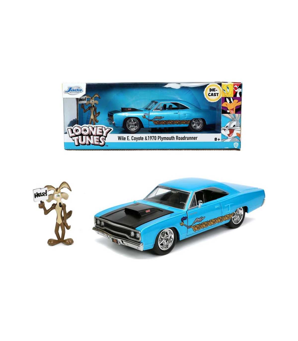 Hollywood Rides - Looney Tunes: Road Runner Plymouth con Willy il Coyote (Scala 1:24)