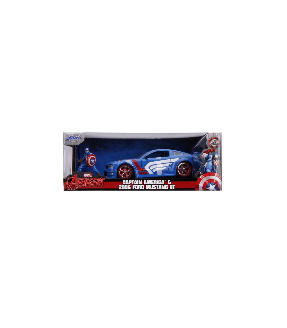 Hollywood Rides - Marvel: Ford Mustang GT del 2006 con Captain America (Scala 1:24)