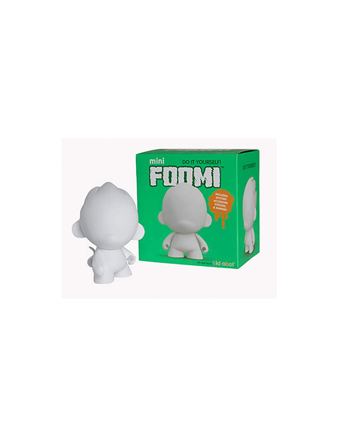 KIDROBOT MUNNYWORLD DIY 4'' FOOMI MINI WHITE FIGURE NEW IN BOX!!