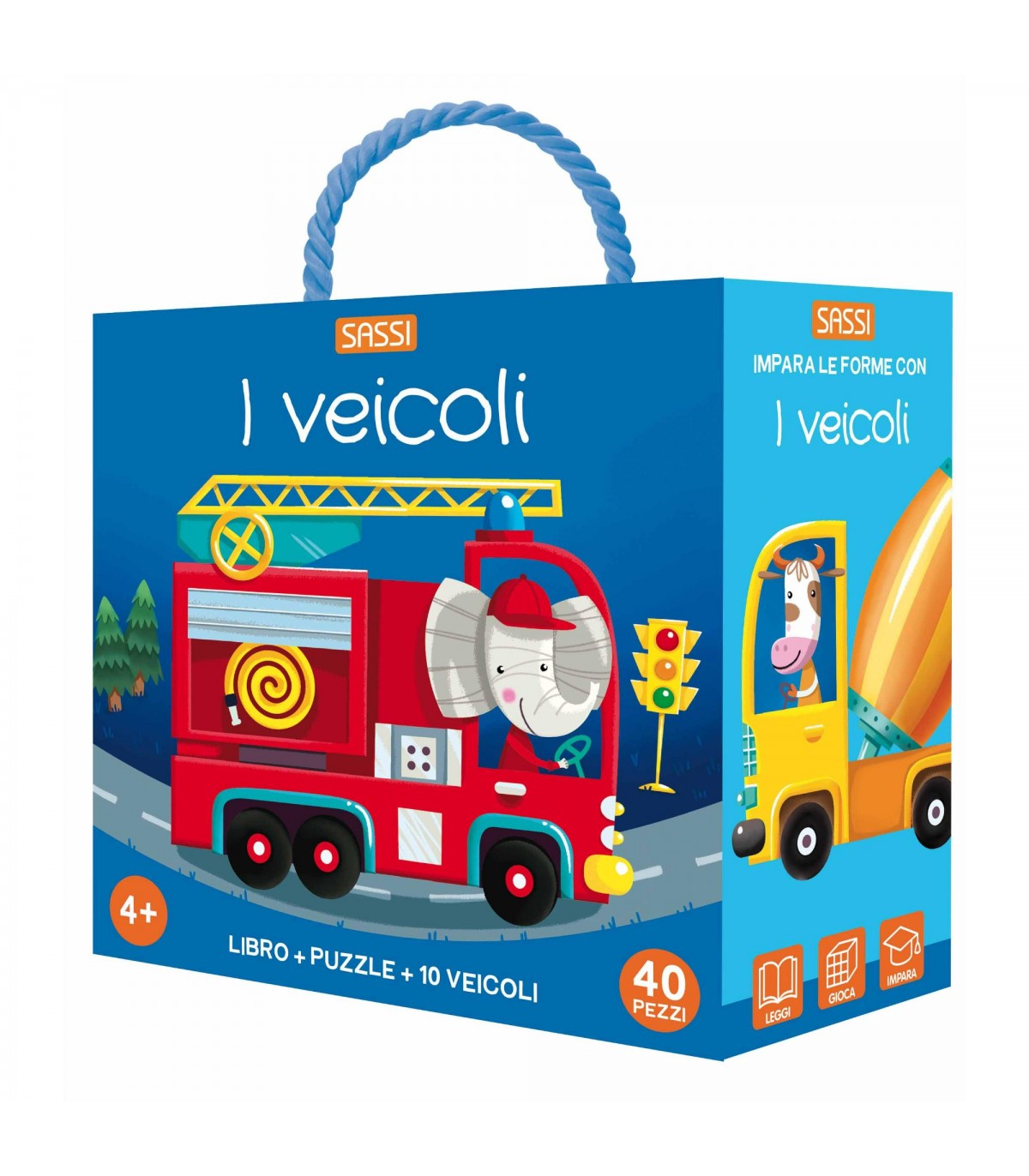 Libro Puzzle da 40 Pezzi - Impara le Forme con: I Veicoli