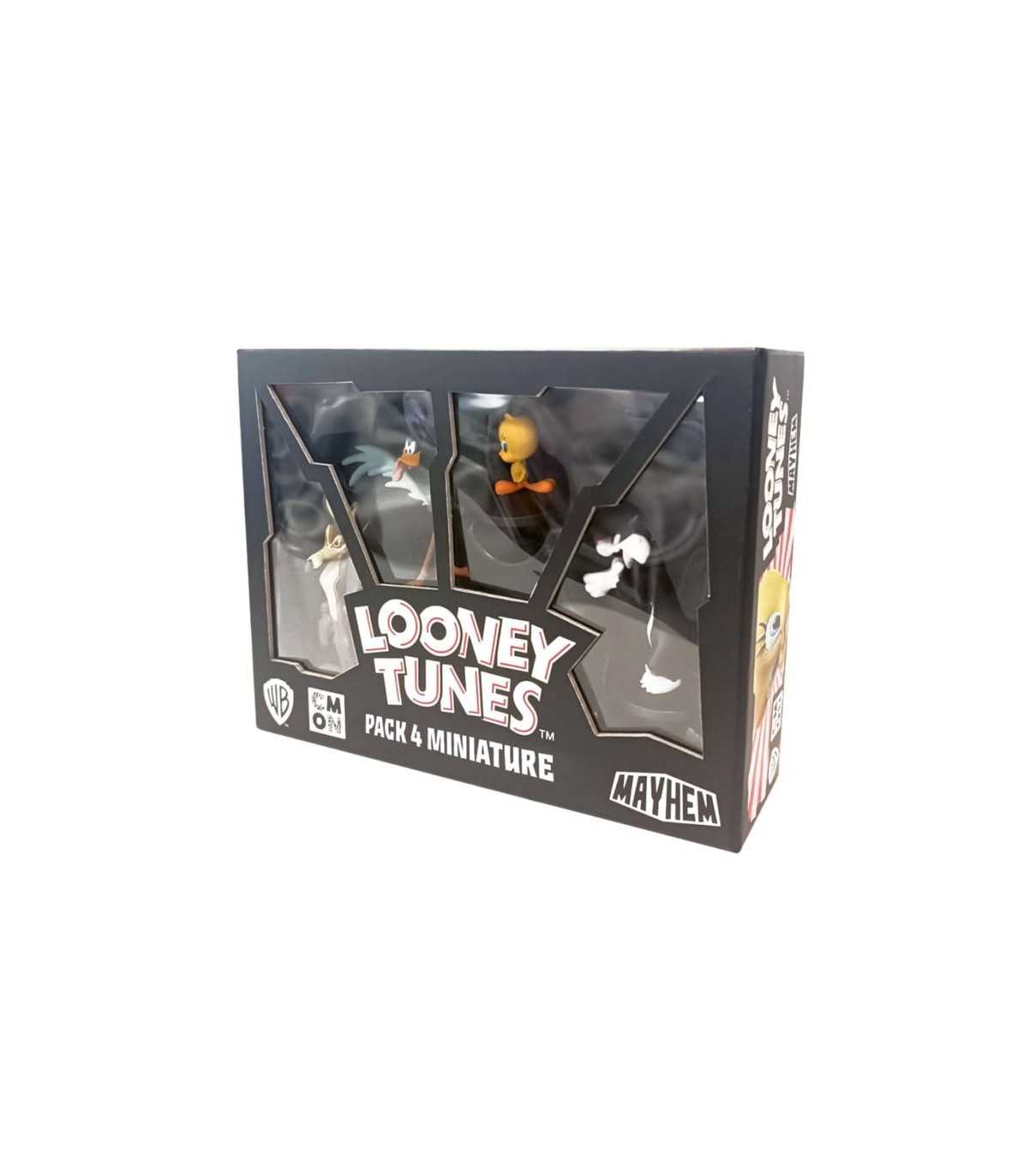 Looney Tunes Mayhem - Pack 4 Miniature: Silvestro, Titti, Willy il Coyote e Beep Beep per divertimento strategico in famiglia!
