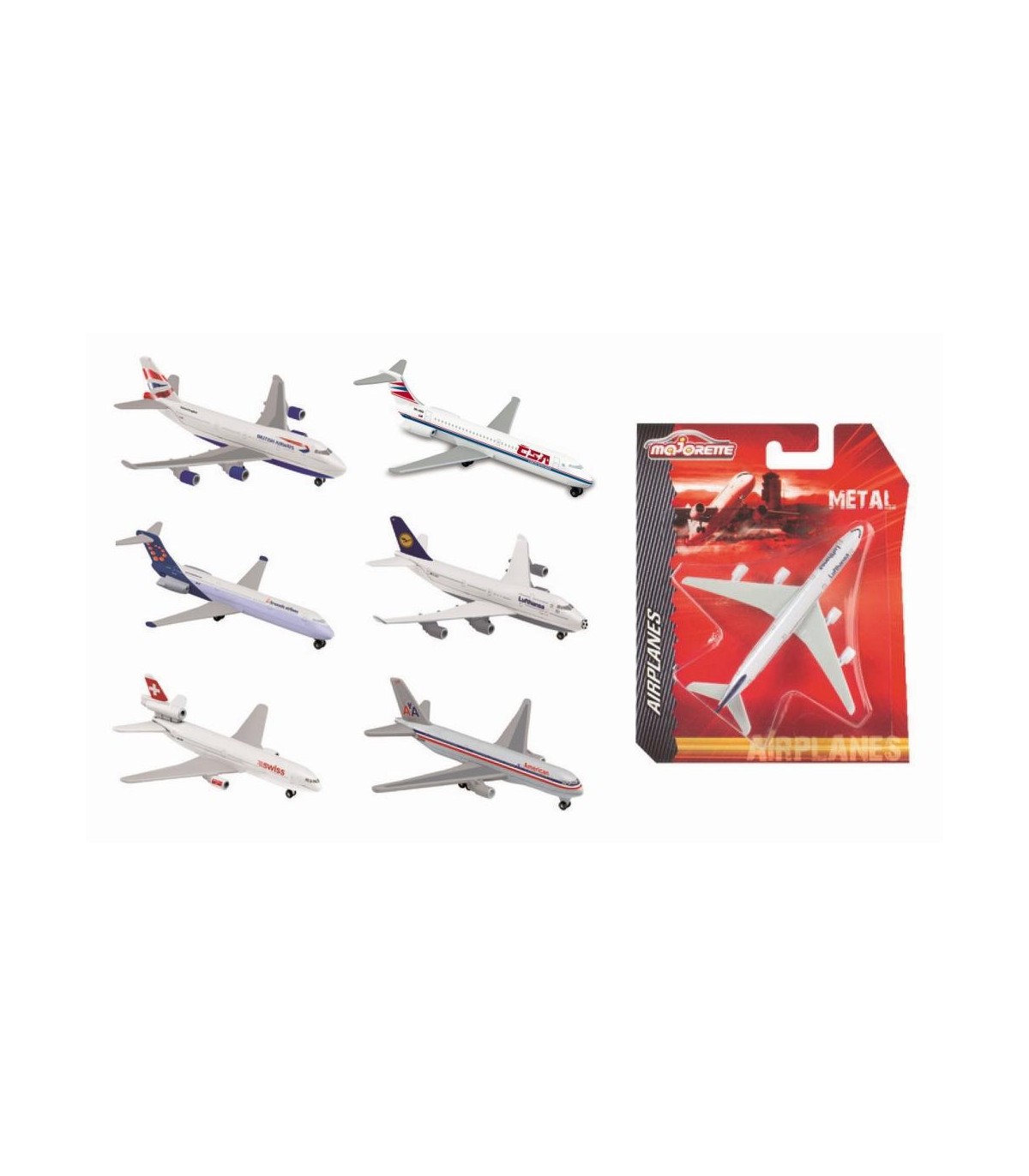 Majorette Aerei Civili a Licenza in blister - 5 asst.