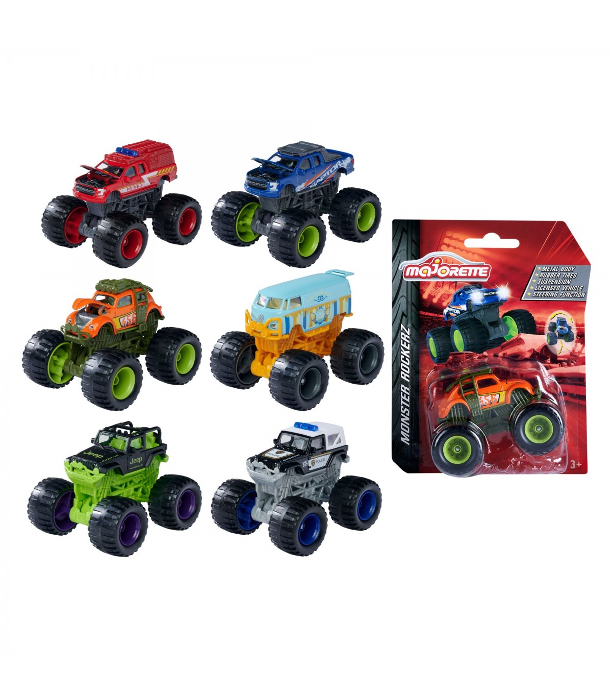 Majorette Deluxe Monsters Rockerz scala 1:64, cm. 7,5 - 6 asst.