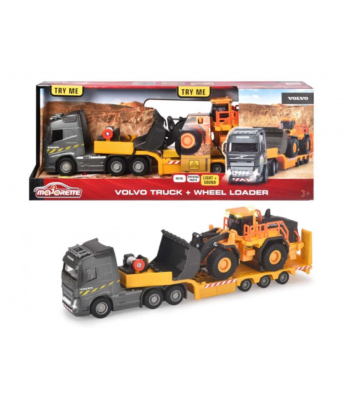 Majorette Grand Series Volvo Camion FH-16 Pala Gommata L350H, luci e suoni, cm.35