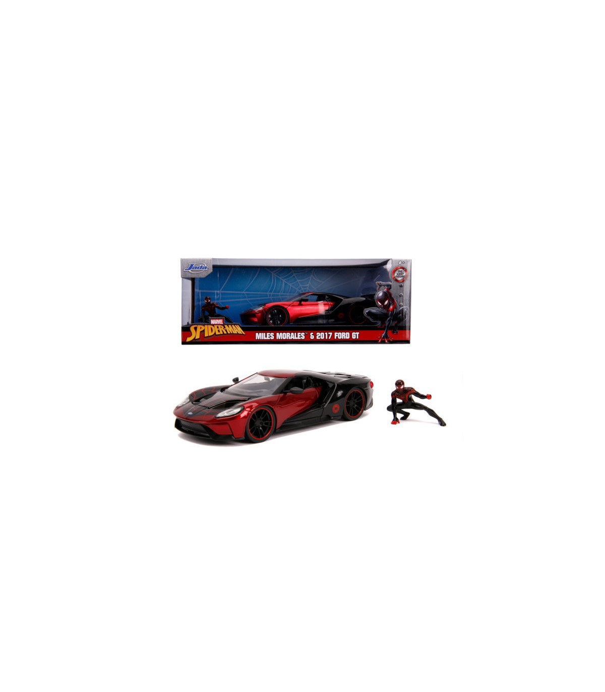 Marvel - Miles Morales 2017 Ford GT Scala 1:24 Diecast con Personaggio