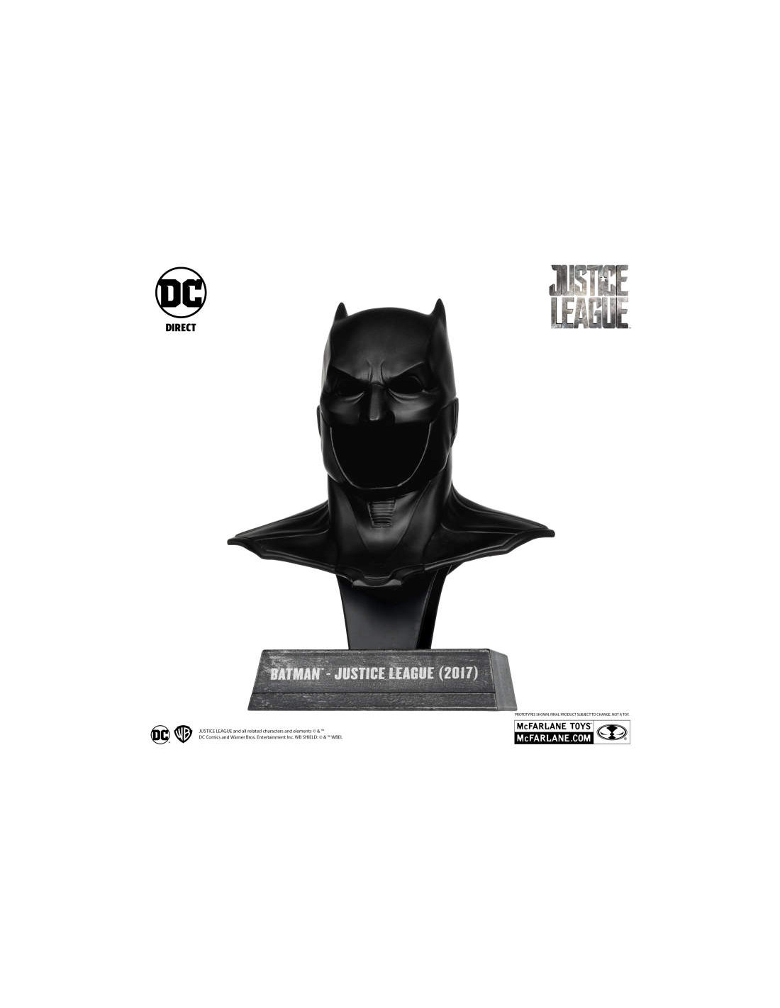 MCFARLANE DC BATMAN COWL MINI REPLICA 1/3 SCALE - BATMAN JUSTICE LEAGUE 2017 NEW NUOVO