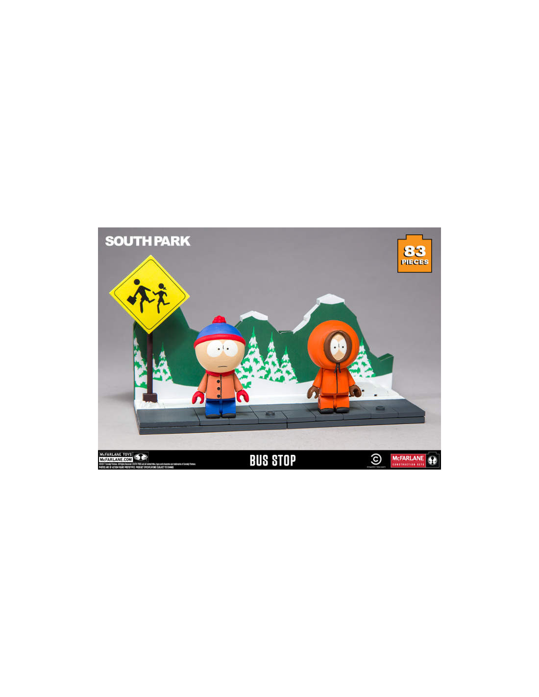 MCFARLANE TV SOUTH PARK SMALL CONSTRUCTION SET WAVE 1 STAN KENNY BUS STOP NEW NUOVO