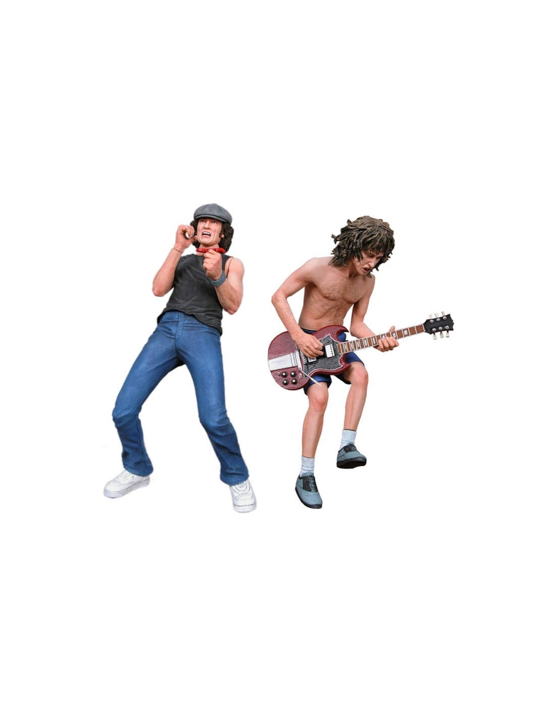 NECA AC/DC AC DC 2PACK BRIAN JOHNSON & ANGUS YOUNG ACTION FIGURE NUOVO NEW